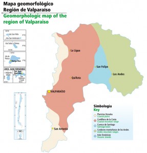 Mapa geomorfológico Región de Valparaíso Icarito